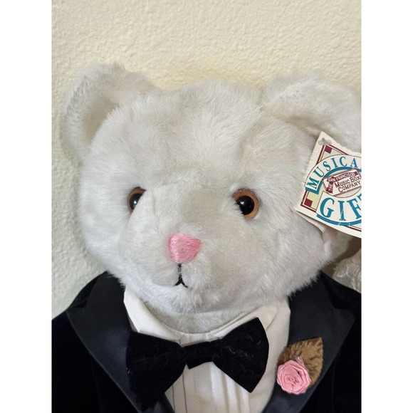 Vtg San Francisco Music Box Plush Bears Wind Up Musical Stuffed Animals 19" Set - Picture 2 of 10